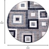 image:imageFlash Furniture Gideon Collection 8 x 8 Round Abstract Area Rug  Turquoise Grey and White Olefin Facing  Cotton Backing  Living Room or BedroomBlue