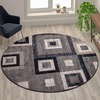 image:imageFlash Furniture Gideon Collection 8 x 8 Round Abstract Area Rug  Turquoise Grey and White Olefin Facing  Cotton Backing  Living Room or BedroomBlue