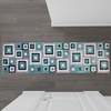 image:imageFlash Furniture Gideon Collection 8 x 8 Round Abstract Area Rug  Turquoise Grey and White Olefin Facing  Cotton Backing  Living Room or BedroomTurquoise