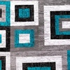 image:imageFlash Furniture Gideon Collection 8 x 8 Round Abstract Area Rug  Turquoise Grey and White Olefin Facing  Cotton Backing  Living Room or BedroomTurquoise