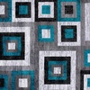 image:imageFlash Furniture Gideon Collection 8 x 8 Round Abstract Area Rug  Turquoise Grey and White Olefin Facing  Cotton Backing  Living Room or BedroomTurquoise