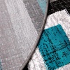 image:imageFlash Furniture Gideon Collection 8 x 8 Round Abstract Area Rug  Turquoise Grey and White Olefin Facing  Cotton Backing  Living Room or BedroomTurquoise