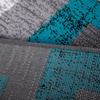 image:imageFlash Furniture Gideon Collection 8 x 8 Round Abstract Area Rug  Turquoise Grey and White Olefin Facing  Cotton Backing  Living Room or BedroomTurquoise