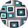 image:imageFlash Furniture Gideon Collection 8 x 8 Round Abstract Area Rug  Turquoise Grey and White Olefin Facing  Cotton Backing  Living Room or BedroomTurquoise