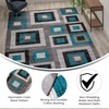 image:imageFlash Furniture Gideon Collection 8 x 8 Round Abstract Area Rug  Turquoise Grey and White Olefin Facing  Cotton Backing  Living Room or BedroomTurquoise