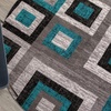 image:imageFlash Furniture Gideon Collection 8 x 8 Round Abstract Area Rug  Turquoise Grey and White Olefin Facing  Cotton Backing  Living Room or BedroomTurquoise