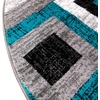 image:imageFlash Furniture Gideon Collection 8 x 8 Round Abstract Area Rug  Turquoise Grey and White Olefin Facing  Cotton Backing  Living Room or BedroomTurquoise