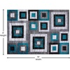 image:imageFlash Furniture Gideon Collection 8 x 8 Round Abstract Area Rug  Turquoise Grey and White Olefin Facing  Cotton Backing  Living Room or BedroomTurquoise