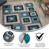 image:imageFlash Furniture Gideon Collection 8 x 8 Round Abstract Area Rug  Turquoise Grey and White Olefin Facing  Cotton Backing  Living Room or BedroomTurquoise
