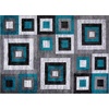 image:imageFlash Furniture Gideon Collection 8 x 8 Round Abstract Area Rug  Turquoise Grey and White Olefin Facing  Cotton Backing  Living Room or BedroomTurquoise
