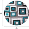 image:imageFlash Furniture Gideon Collection 8 x 8 Round Abstract Area Rug  Turquoise Grey and White Olefin Facing  Cotton Backing  Living Room or BedroomTurquoise