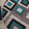 image:imageFlash Furniture Gideon Collection 8 x 8 Round Abstract Area Rug  Turquoise Grey and White Olefin Facing  Cotton Backing  Living Room or BedroomTurquoise