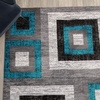 image:imageFlash Furniture Gideon Collection 8 x 8 Round Abstract Area Rug  Turquoise Grey and White Olefin Facing  Cotton Backing  Living Room or BedroomTurquoise