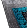 image:imageFlash Furniture Gideon Collection 8 x 8 Round Abstract Area Rug  Turquoise Grey and White Olefin Facing  Cotton Backing  Living Room or BedroomTurquoise