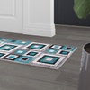 image:imageFlash Furniture Gideon Collection 8 x 8 Round Abstract Area Rug  Turquoise Grey and White Olefin Facing  Cotton Backing  Living Room or BedroomTurquoise