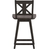 image:imageFlash Furniture Gwendolyn Commercial Modern Farmhouse Barstool  Antique White Wash Frame  Gray Wash Seat  Counter Height  360 Swivel Seat  Integrated FootrestGray Wash Walnut