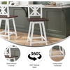 image:imageFlash Furniture Gwendolyn Commercial Modern Farmhouse Barstool  Antique White Wash Frame  Gray Wash Seat  Counter Height  360 Swivel Seat  Integrated FootrestAntique White Wash FrameGray Wash Seat