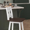 image:imageFlash Furniture Gwendolyn Commercial Modern Farmhouse Barstool  Antique White Wash Frame  Gray Wash Seat  Counter Height  360 Swivel Seat  Integrated FootrestAntique White Wash FrameGray Wash Seat