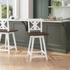 image:imageFlash Furniture Gwendolyn Commercial Modern Farmhouse Barstool  Antique White Wash Frame  Gray Wash Seat  Counter Height  360 Swivel Seat  Integrated FootrestAntique White Wash FrameGray Wash Seat