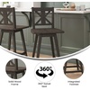 image:imageFlash Furniture Gwendolyn Commercial Modern Farmhouse Barstool  Antique White Wash Frame  Gray Wash Seat  Counter Height  360 Swivel Seat  Integrated FootrestGray Wash Walnut
