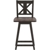 image:imageFlash Furniture Gwendolyn Commercial Modern Farmhouse Barstool  Antique White Wash Frame  Gray Wash Seat  Counter Height  360 Swivel Seat  Integrated FootrestGray Wash Walnut