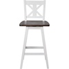image:imageFlash Furniture Gwendolyn Commercial Modern Farmhouse Barstool  Antique White Wash Frame  Gray Wash Seat  Counter Height  360 Swivel Seat  Integrated FootrestAntique White Wash FrameGray Wash Seat
