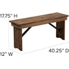 image:imageFlash Furniture HERCULES 40 x 12 Folding Farm Bench Solid Pine Entryway Bench in Light NaturalAntique Rustic