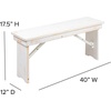 image:imageFlash Furniture HERCULES 40 x 12 Folding Farm Bench Solid Pine Entryway Bench in Light NaturalAntique Rustic White