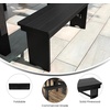 image:imageFlash Furniture HERCULES 40 x 12 Folding Farm Bench Solid Pine Entryway Bench in Light NaturalBlack Wash