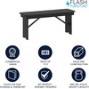 image:imageFlash Furniture HERCULES 40 x 12 Folding Farm Bench Solid Pine Entryway Bench in Light NaturalBlack Wash