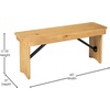 image:imageFlash Furniture HERCULES 40 x 12 Folding Farm Bench Solid Pine Entryway Bench in Light NaturalLight Natural