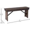 image:imageFlash Furniture HERCULES 40 x 12 Folding Farm Bench Solid Pine Entryway Bench in Light NaturalMahogany