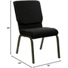 image:imageFlash Furniture HERCULES Series 185W Stacking Church Chair in Navy Blue Fabric  Gold Vein FrameBlack Dot Patterned FabricGold Vein Frame