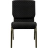 image:imageFlash Furniture HERCULES Series 185W Stacking Church Chair in Navy Blue Fabric  Gold Vein FrameBlack Dot Patterned FabricGold Vein Frame