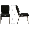 image:imageFlash Furniture HERCULES Series 185W Stacking Church Chair in Navy Blue Fabric  Gold Vein FrameBlack Dot Patterned FabricGold Vein Frame