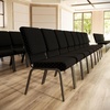 image:imageFlash Furniture HERCULES Series 185W Stacking Church Chair in Navy Blue Fabric  Gold Vein FrameBlack Dot Patterned FabricGold Vein Frame