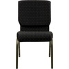 image:imageFlash Furniture HERCULES Series 185W Stacking Church Chair in Navy Blue Fabric  Gold Vein FrameBlack Dot Patterned FabricGold Vein Frame