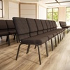 image:imageFlash Furniture HERCULES Series 185W Stacking Church Chair in Navy Blue Fabric  Gold Vein FrameBrown FabricGold Vein Frame