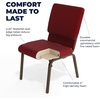 image:imageFlash Furniture HERCULES Series 185W Stacking Church Chair in Navy Blue Fabric  Gold Vein FrameBurgundy FabricGold Vein Frame