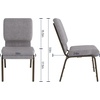 image:imageFlash Furniture HERCULES Series 185W Stacking Church Chair in Navy Blue Fabric  Gold Vein FrameGray FabricGold Vein Frame