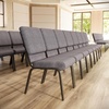 image:imageFlash Furniture HERCULES Series 185W Stacking Church Chair in Navy Blue Fabric  Gold Vein FrameGray FabricGold Vein Frame