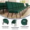 image:imageFlash Furniture HERCULES Series 185W Stacking Church Chair in Navy Blue Fabric  Gold Vein FrameGreen Patterned FabricGold Vein Frame