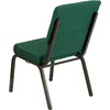 image:imageFlash Furniture HERCULES Series 185W Stacking Church Chair in Navy Blue Fabric  Gold Vein FrameGreen Patterned FabricGold Vein Frame