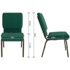 image:imageFlash Furniture HERCULES Series 185W Stacking Church Chair in Navy Blue Fabric  Gold Vein FrameGreen Patterned FabricGold Vein Frame