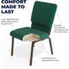image:imageFlash Furniture HERCULES Series 185W Stacking Church Chair in Navy Blue Fabric  Gold Vein FrameGreen Patterned FabricGold Vein Frame