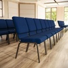 image:imageFlash Furniture HERCULES Series 185W Stacking Church Chair in Navy Blue Fabric  Gold Vein FrameNavy Blue FabricGold Vein Frame