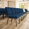 image:imageFlash Furniture HERCULES Series 185W Stacking Church Chair in Navy Blue Fabric  Gold Vein FrameNavy Blue Patterned FabricGold Vein Frame