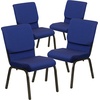 image:imageFlash Furniture HERCULES Series 185W Stacking Church Chair in Navy Blue Fabric  Gold Vein FrameNavy Blue Patterned FabricGold Vein Frame