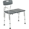 image:imageFlash Furniture HERCULES Series 300 Lb Capacity Adjustable Gray Bath amp Shower Transfer Bench with Back and Side ArmGrey