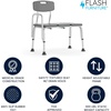 image:imageFlash Furniture HERCULES Series 300 Lb Capacity Adjustable Gray Bath amp Shower Transfer Bench with Back and Side ArmGrey